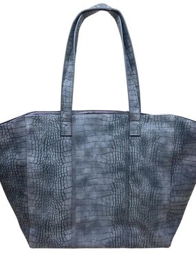 NWOT Neiman Marcus Large Faux Croc Leather Tote Bag Daily Laptop Women Shoulder